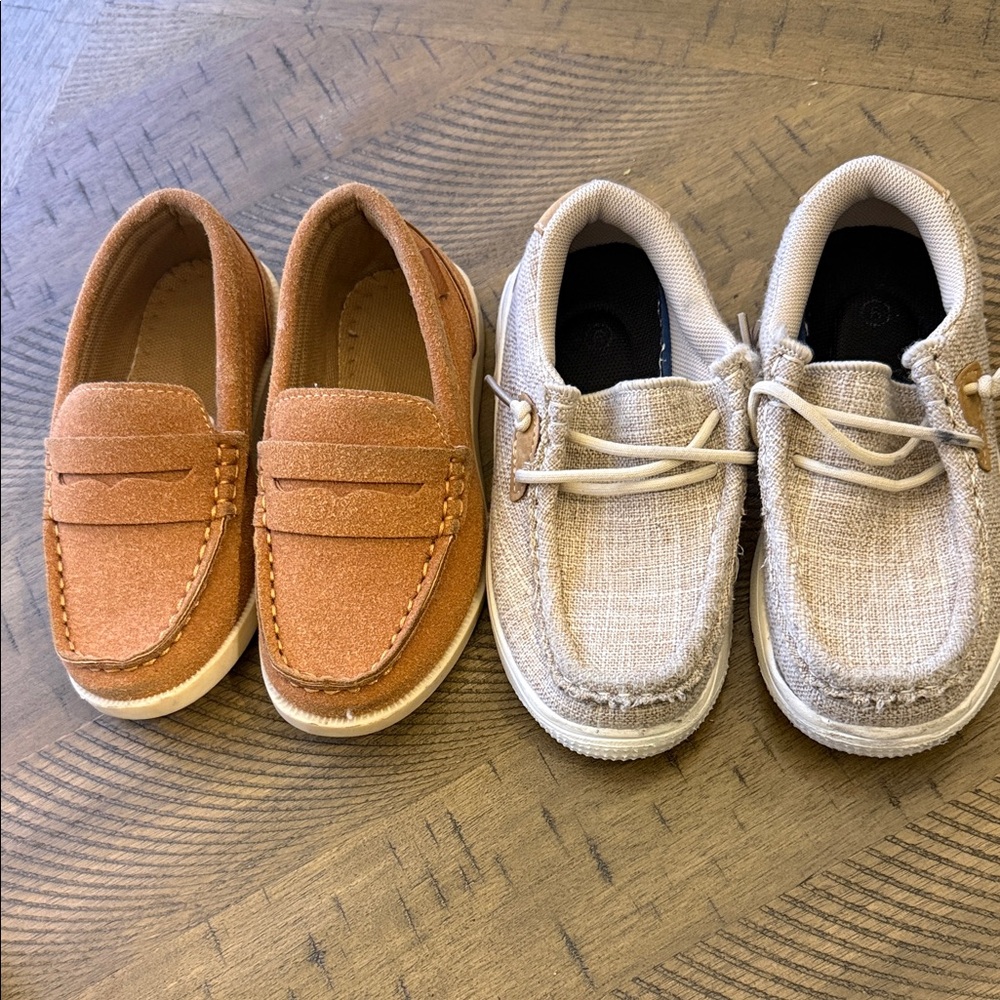 Kids Casual Slip-On Loafers in Tan and Cream